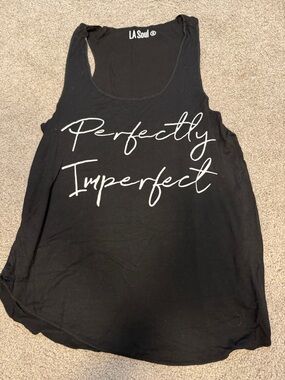 LA Soul Women’s Black 'Perfectly Imperfect' Graphic Tank